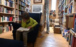  Ребенок читает книгу в общественной библиотеке в Доме культуры в селе Веськово в Переславском районе Ярославской области. / Владимир Вяткин/РИА Новости