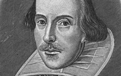 Единственное известное достоверное изображение Шекспира — гравюра из посмертного «Первого фолио» (1623) работы Мартина Друшаута