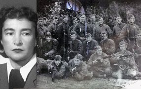 Маргарита Алигер. Стихотворение «Минское шоссе» / Разведрота 7-й Бауманской дивизии, состоявшая из рабочих и студентов около сотни предприятий и учреждений Бауманского района / wiipedia.org
