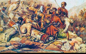 Эпизод из сражения при Валерике, акварель М.Ю. Лермонтова и Г.Г. Гагарина, Русский музей, Санкт-Петербург