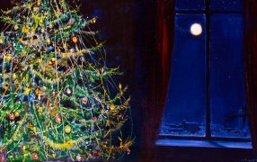  «Что происходит на свете? — А просто зима...» Юрий Левитанский. Диалог у новогодней елки / Илья Глазунов. Елка. Новогодняя ночь, 1989 год/ glazunov.ru