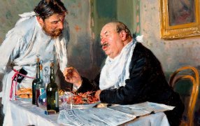 ЦЕЛОВАЛЬНИК: кто это был? / Фрагмент картины Владимира Маковского 'В трактире', 1887/ Wikipedia