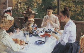 «За чайным столом», Константин Коровин (1888 год) © Музей-заповедник В.Д. Поленова