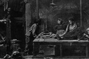 Сцена из спектакля «На дне». МХТ. 1902