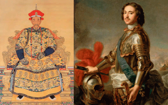 Из России в Китай. Петровский времена/ Портреты императоров Канси (1662–1722)  и Петра I (1672-1725) / tg-m.ru