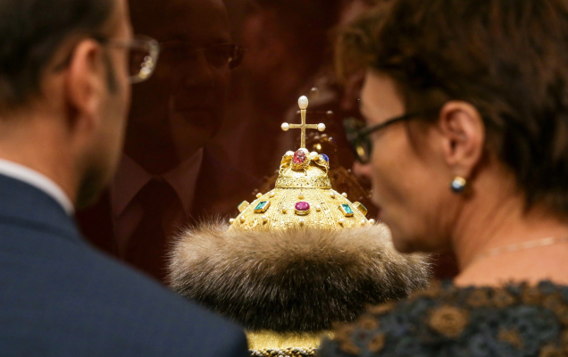 220 лет со дня основания Музеев Московского Кремля/ Тулья Шапки Мономаха происходит, по версии историков, из Золотой Орды конца XIII - первой половины XIV века. Фото: Олеся Курпяева

