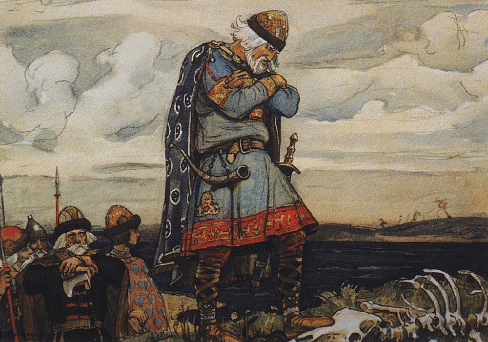 Олег у костей коня. В. М. Васнецов, 1899