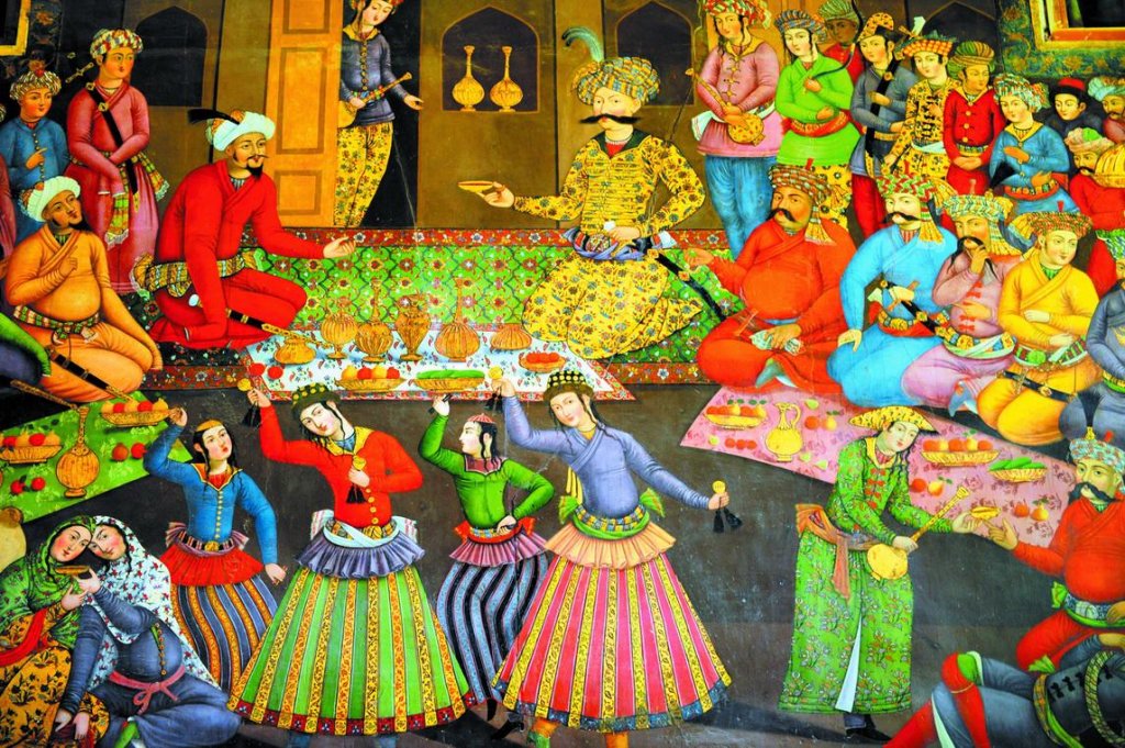 Персия всегда была мечтой Пушкина-путешественника. Фреска из дворца Чехель Сотун.Исфахан.