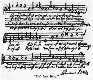 Автограф знаменитой церковной песни Мартина Лютера «Ein' feste Burg»