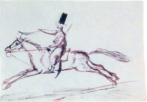 Турок на коне. Рисунок А.С. Пушкина. 1829