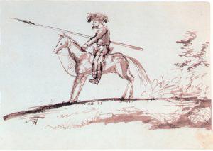 Казак с пикой. Рисунок А.С. Пушкина. 1829