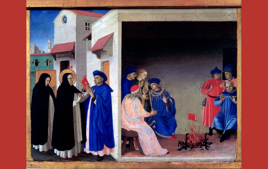 Фра Беато Анджелико. Проповедь св. Доминика и Чудо с книгой, 1435