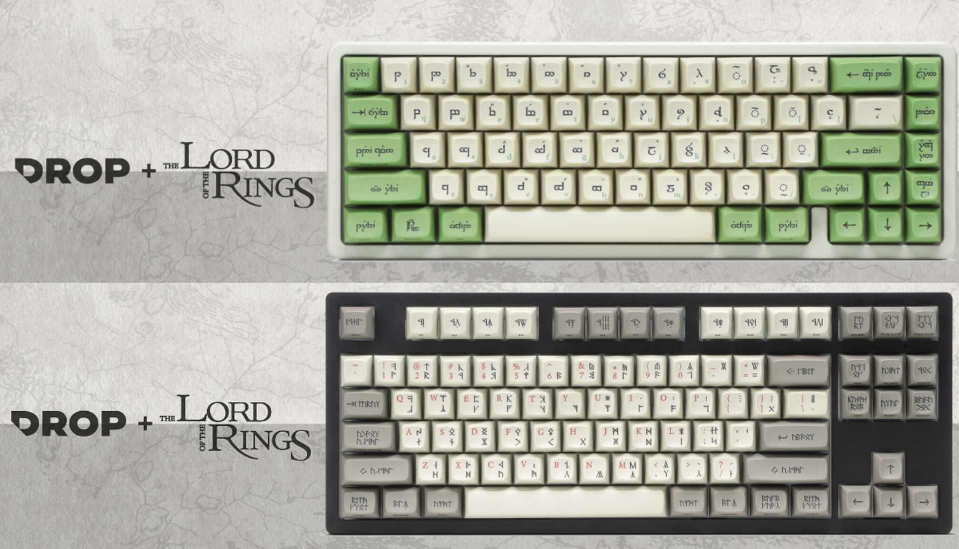 Клавиатуры с буквами эльфийского и гномьего алфавитов / drop.com