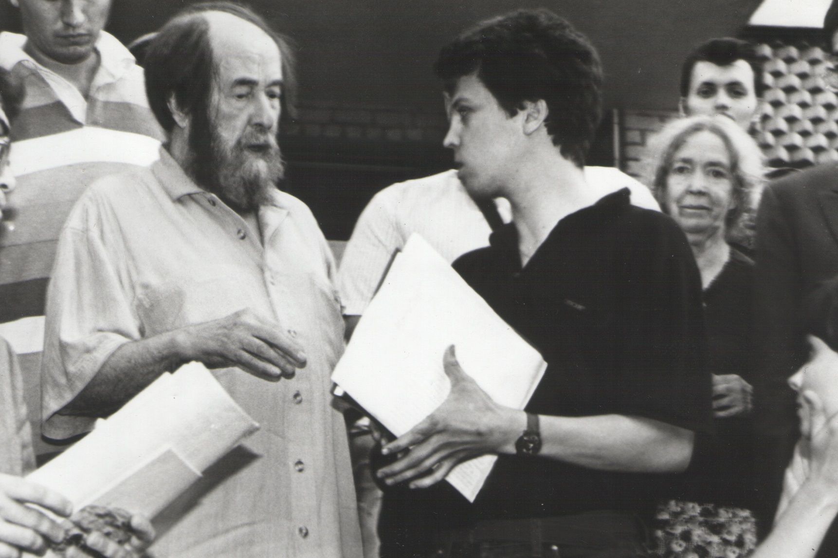  Александр Солженицын и Михаил Матвеев. 8 сентября 1995 г., Самара. Фото: ru.wikipedia.org