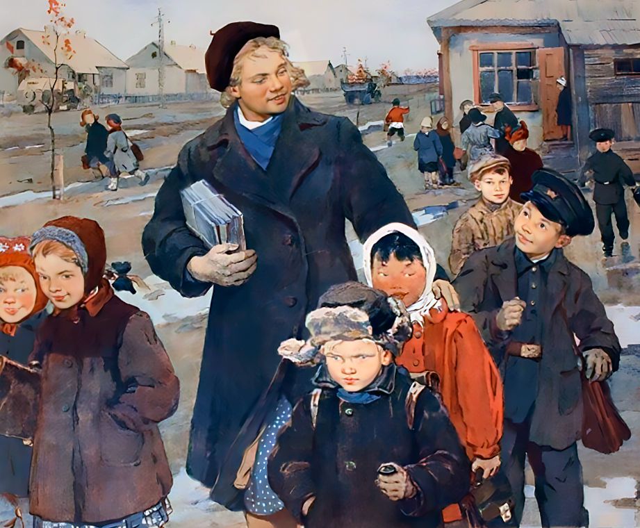  5 октября — Всемирный день учителей / «Учительница», И.Н. Воробьева. 1957