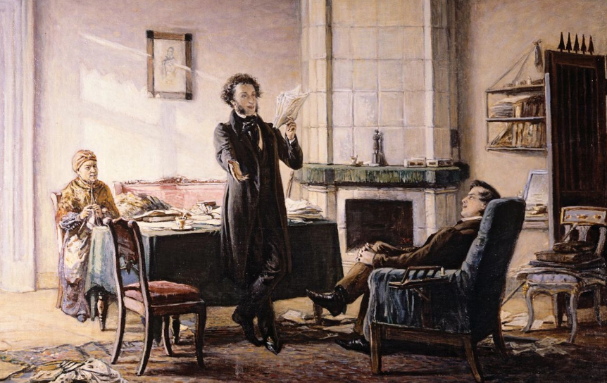 Николай Ге. 'Пущин у Пушкина в Михайловском'. Холст, масло. 1875 г. Николай Ге. 'Пущин у Пушкина в Михайловском'. Холст, масло. 1875 г.